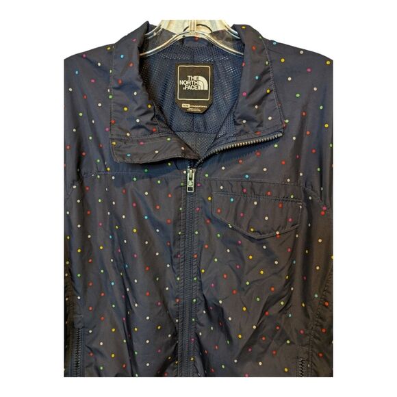 The North Face navy blue poka dot jacket/windbreaker. Women's size medium. - Picture 3 of 6